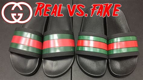 fake gucci slides vs real